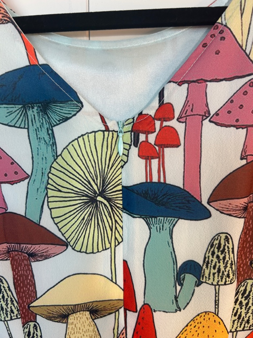 Women’s Multicolor Mushroom Print Midi Dress - Picture 4 of 7